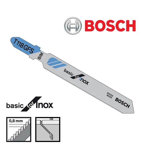 Listovi ubodne testere za inox / nerđajući čelik T 118 GFS (3.kom) BOSCH