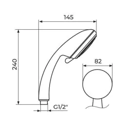 Tuš ručica - 3+2 funkcije - STANDARD Rosan PTR3C1