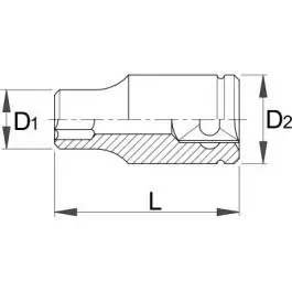 Ključ nasadni, prihvat 1” 199/1 6p 46mm UNIOR