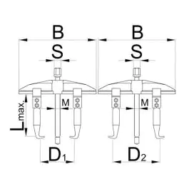 Izvlakač dvokraki klizni 681/5 300mm UNIOR