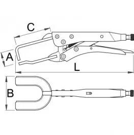 Klešta grip zavarivačka 432/3 A 280mm UNIOR