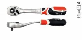 Račna dvosmerna prihvat 1/4" - 72 zuba CrV YATO