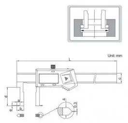 Pomično-digitalno merilo - šubler za unutrašnje žljebove 300mm INSIZE