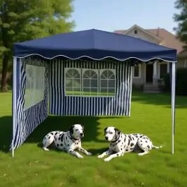 Paviljon na sklapanje sa 2 bočne strane 3x3m plavo-beli