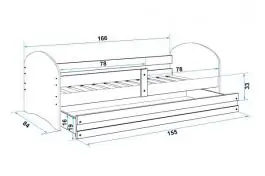 KREVET ZA DECU 160X80 PINE DEZEN 04 LOOKIE