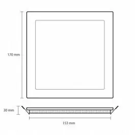 LED ugradna panel lampa 12W toplo bela LUP-P-12/WW PROSTO