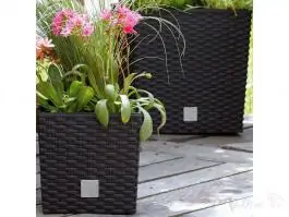 Baštenska saksija Rato Low 32x32x33 cm antracit sa uloškom Prosterplast