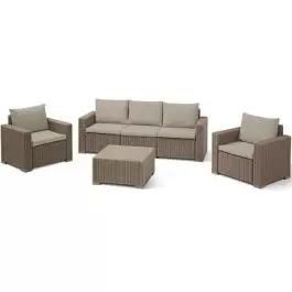 Baštenski set California 3 seater Pe-ratan kapućino