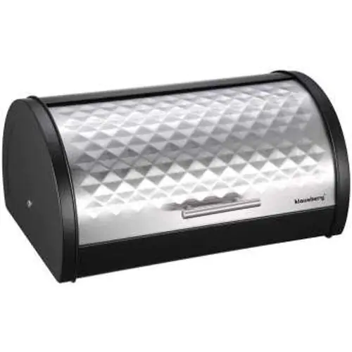 Kutija za hleb čelik srebrno siva 38 x 28 x 18,5 CM KLAUSBERG