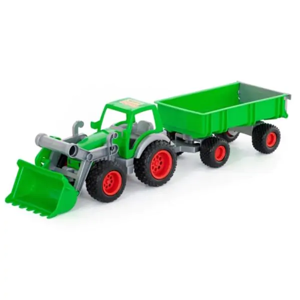 Igračka Traktor Sa Kašikom I Prikolicom 63 x 15 x 15 cm