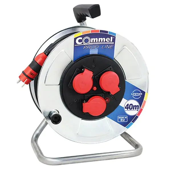 Kabl Commel Kabl sa motalicom Metalni Bubanj 280mm Monofaz 40m H05RR-F 3G2,5 - proizvod na akciji