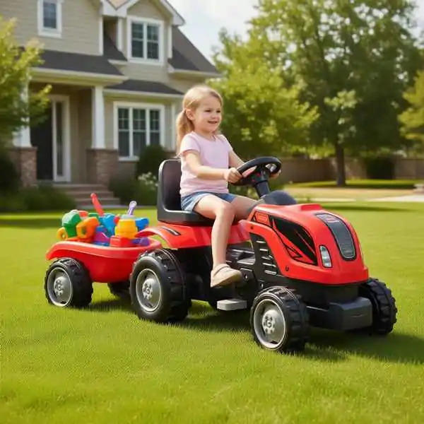 Dečiji traktor sa prikolicom na pedale 956 crveni - proizvod na akciji