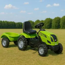 Dečiji traktor sa prikolicom na pedale 956 zeleni