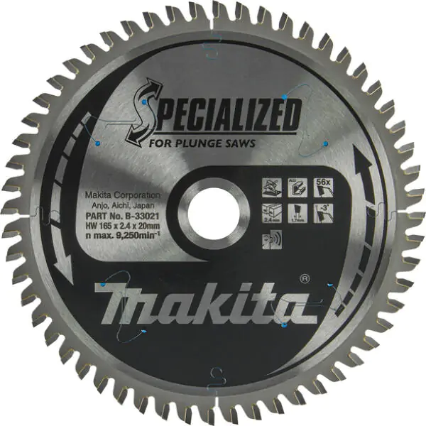 TCT Specialized list testere za aluminijum 165mm x 20mm x 56z B-33021 Makita