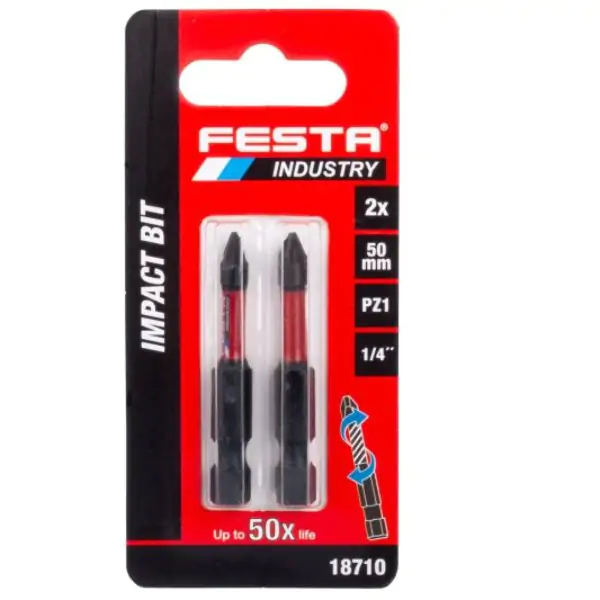 Udarni bit 1/4", PZ1, 50mm/2kom Festa