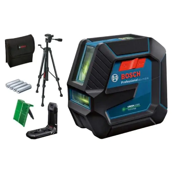 Bosch GLL 2-15 G Samonivelišući laser sa zelenim zrakom u kompletu sa  stativom i magnetnim nosačem - proizvod na akciji