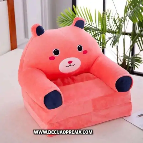 Fotelja za decu na rasklapanje Pink Bear