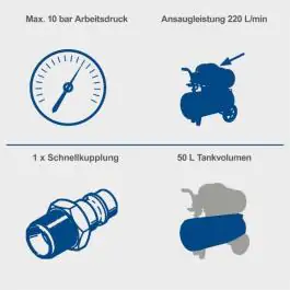 Scheppach HC63 – Snažan 50L kompresor sa 10 bara pritiska i 1500 W motorom