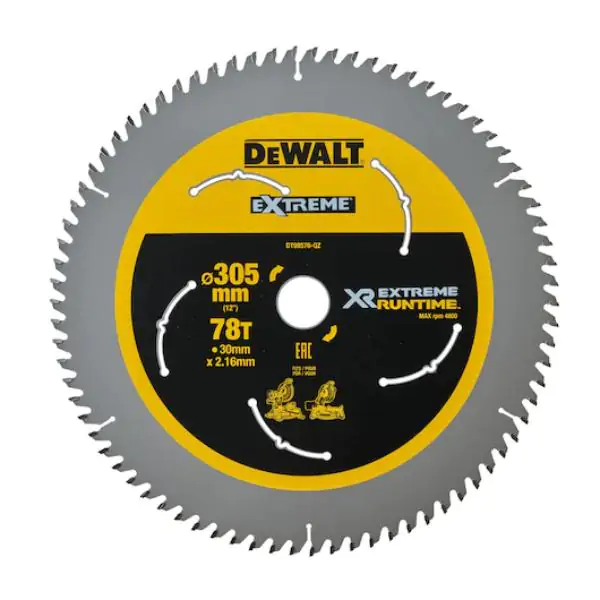 DeWalt DT99576 list za kružnu testeru 305 mm, 78 zuba – za precizno sečenje drveta i materijala sa ekserima - proizvod na akciji
