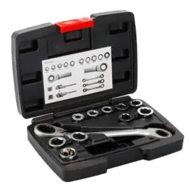 FESTA čegrtaljka ključ sa umetcima 8–19 mm – set kovanih CrV ključeva