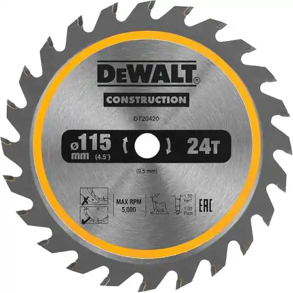 DeWalt DT20420 list testere za drvo 115 mm – 24 zuba, za akumulatorske testere
