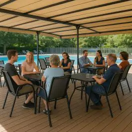 Baštenski set Limnos sto crni kaljeno staklo i 4 stolice