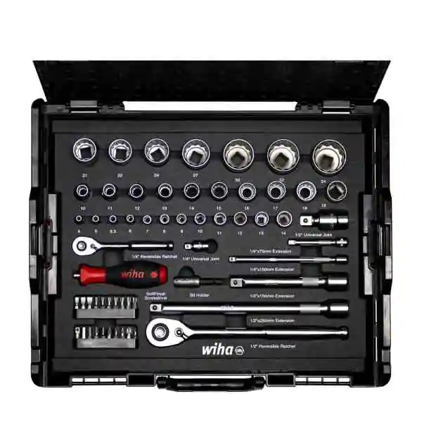 Wiha 44685 set gedora i bitova, 1/4" i 1/2", 60 delova, u L-Boxxu - proizvod na akciji