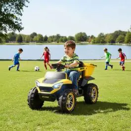 2214 Dečiji Kamion sa prikolicom na akumulator žuti