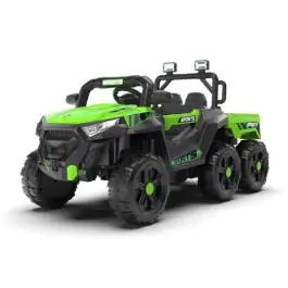Dečiji električni UTV 2218 sa prikolicom – zeleni, 12V, 6 točkova, 4 motora, za uzrast 3–8 godina