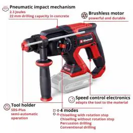 Einhell Professional akumulatorski čekić bušilica TP-HD 18/22 D Li BL – Solo (bez baterije i punjača)