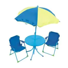 Dečija vrtna garnitura žuto-plava, 4-delna