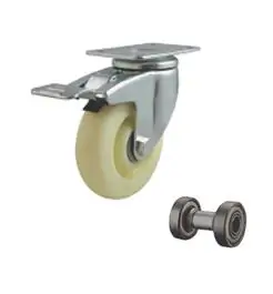 Točak beli sa kočnicom ojačan 100mm - POLJOBIT