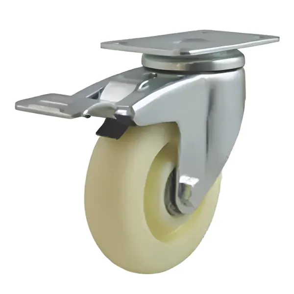 Točak beli sa kočnicom, ojačan 125mm  - POLJOBIT