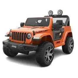 Dečiji džip na akumulator 12V JEEP RUBICON licenciran narandžasti dvosed