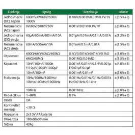 INSIZE 9246-180 Digitalni multimetar