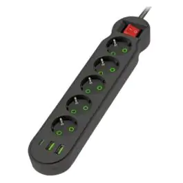 Produžni sa 5 mesta 2m 1.5mm2+pr. 2xUSB+tip C Prosto