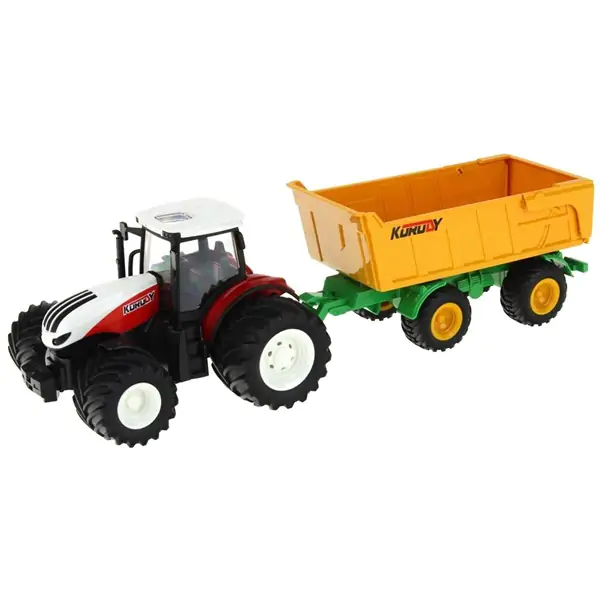 Traktor sa duplim točkovima i prikolicom na daljinsko upravljanje