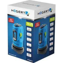 Hogert HT4M070 laserski nivelator – crveni zrak, samonivelirajući za horizontalne, vertikalne i ukrštene linije