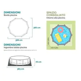 Bazen Intex 3.66 x 0.76 m Metal Frame 28210NP