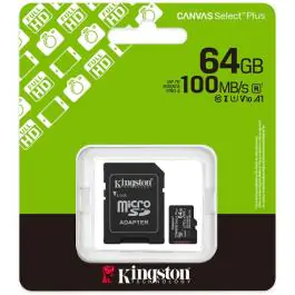 SD mem.kart. 64GB Kingston Canvas SelectPlus gen 3
