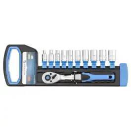 Set nasadnih ključeva sa okastim držačem 1/4″, CrV čelik, 72 zuba, 11 kom HT1R334 Hogert