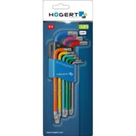Set Torx ključeva, dugačka drška, 9 kom, obeleženi bojom HT1W817 Hogert