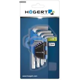 Set od 9 imbus ključeva, CrV čelik HT1W802 Hogert