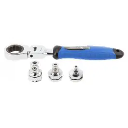 Ključ sa zupčastim mehanizmom i zglobom sa zamenljivim adapterima HT1R395 Hogert