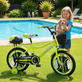 Dečiji bicikl sa pomoćnim točkovima ”Crosser” zelena 724-16”