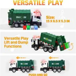Igračka kamion za smeće sa kantama ‎31.3 x 16.7 x 13.2 cm
