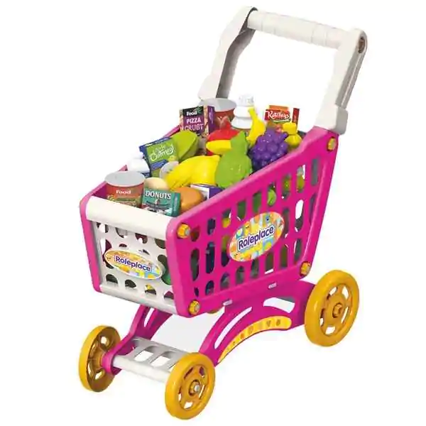 Igračka Kolica za shopping 56 delova Roze