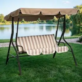 Baštenska ljuljaška bež-bela 170cm