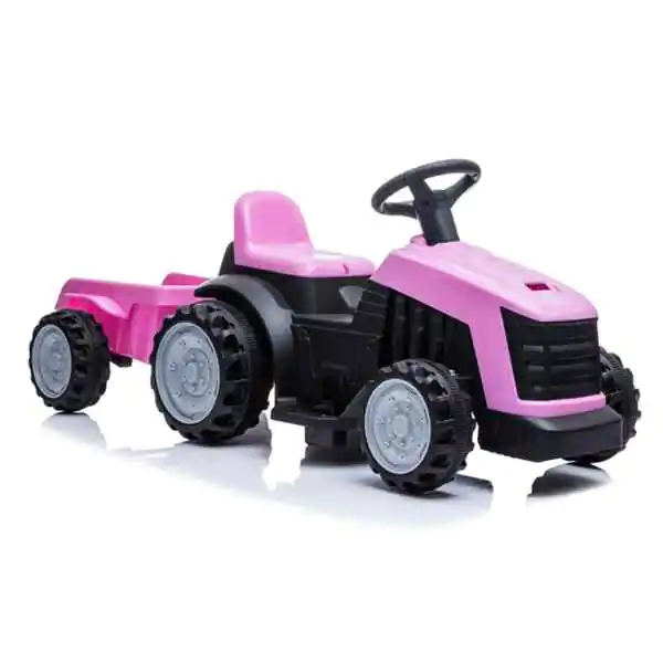 Dečiji traktor na akumulator sa prikolicom roze 12670PS - proizvod na akciji