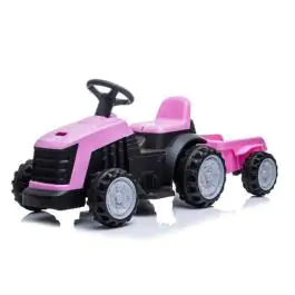 Dečiji traktor na akumulator sa prikolicom roze 12670PS